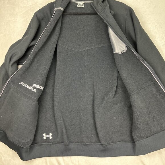 Under Armour Men’s Extra Large XL Black Full Zip Fleece Sweater Knit Jacket - Picture 6 of 9